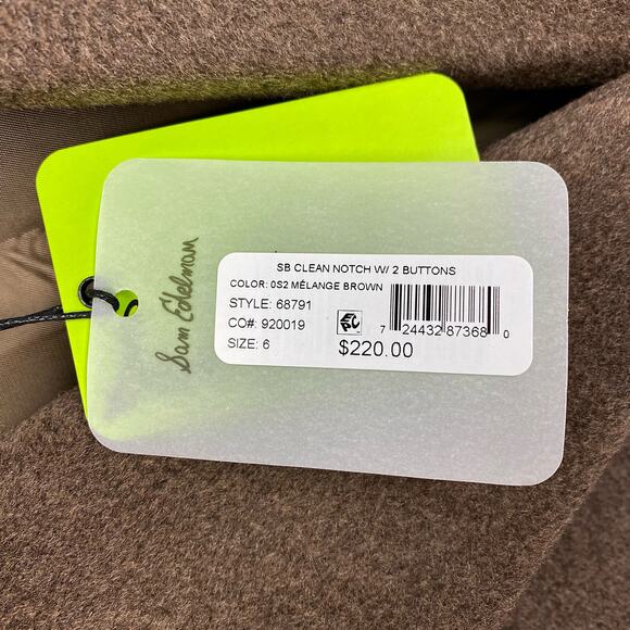 Sam Edelman Women's Wool Blend Coat in Melange Brown, Size 6 - Picture 12 of 16